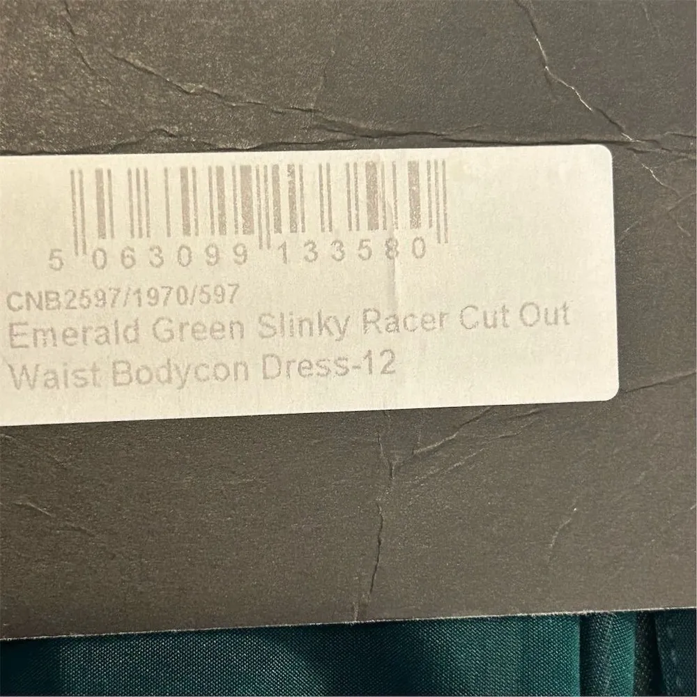 Pretty Little Thing Size 8 Emerald Green Slinky Racer Cut Out Bodycon Dress - Image 8