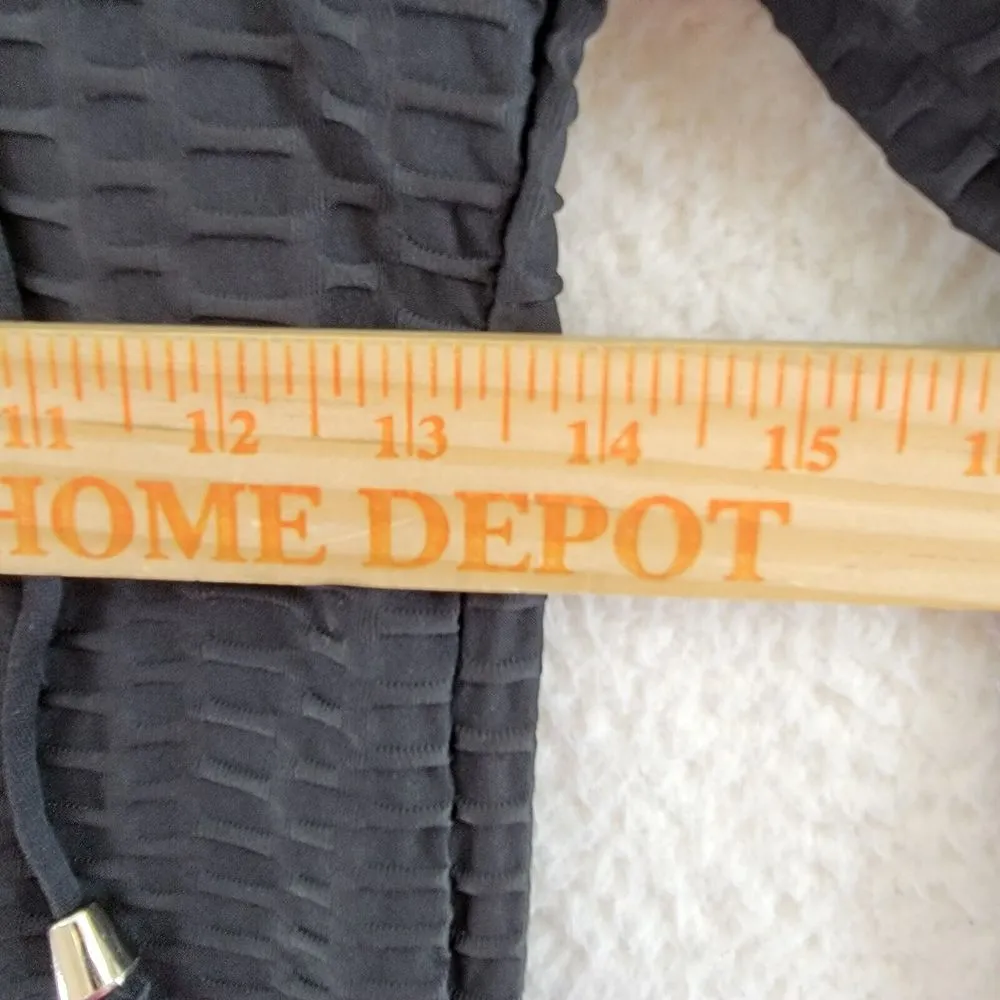 New Mix L/S Full Zip Activewear Hooded Jacket Women's Small Black Textured - Image 7