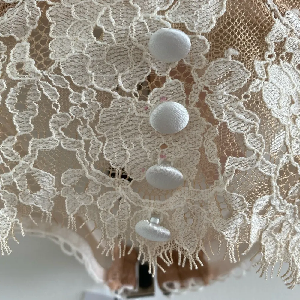 For Love & Lemons Nude & White Faye Lace Underwire Bra Size XXS New With Tag - Image 11