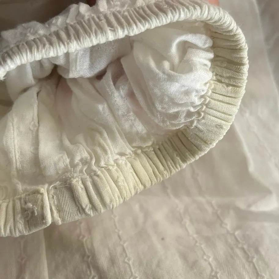 Nili Lotan Size XS Popover Top Blouse Oversized V Neck White Cotton Boho Cottage - Image 6