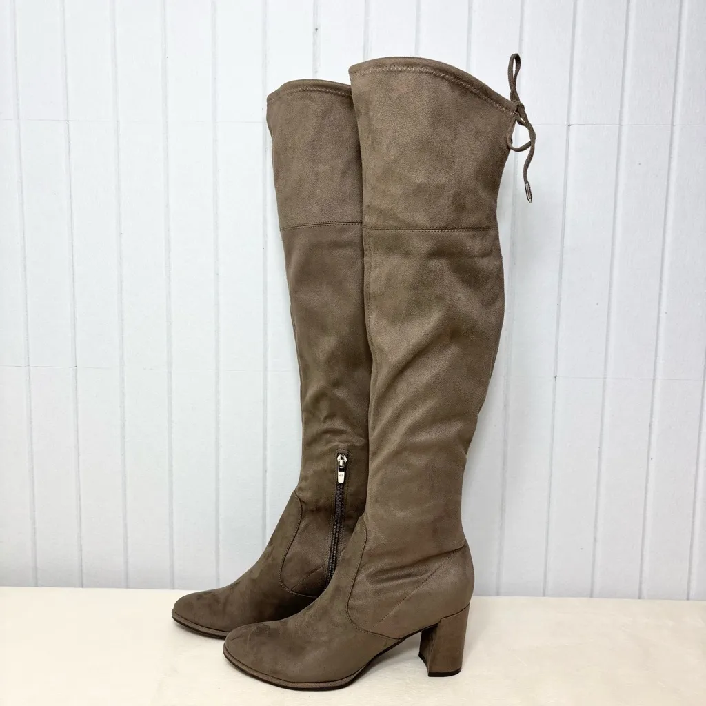 Marc Fisher Over the Knee Boots Suede Taupe Size 8M - Image 3
