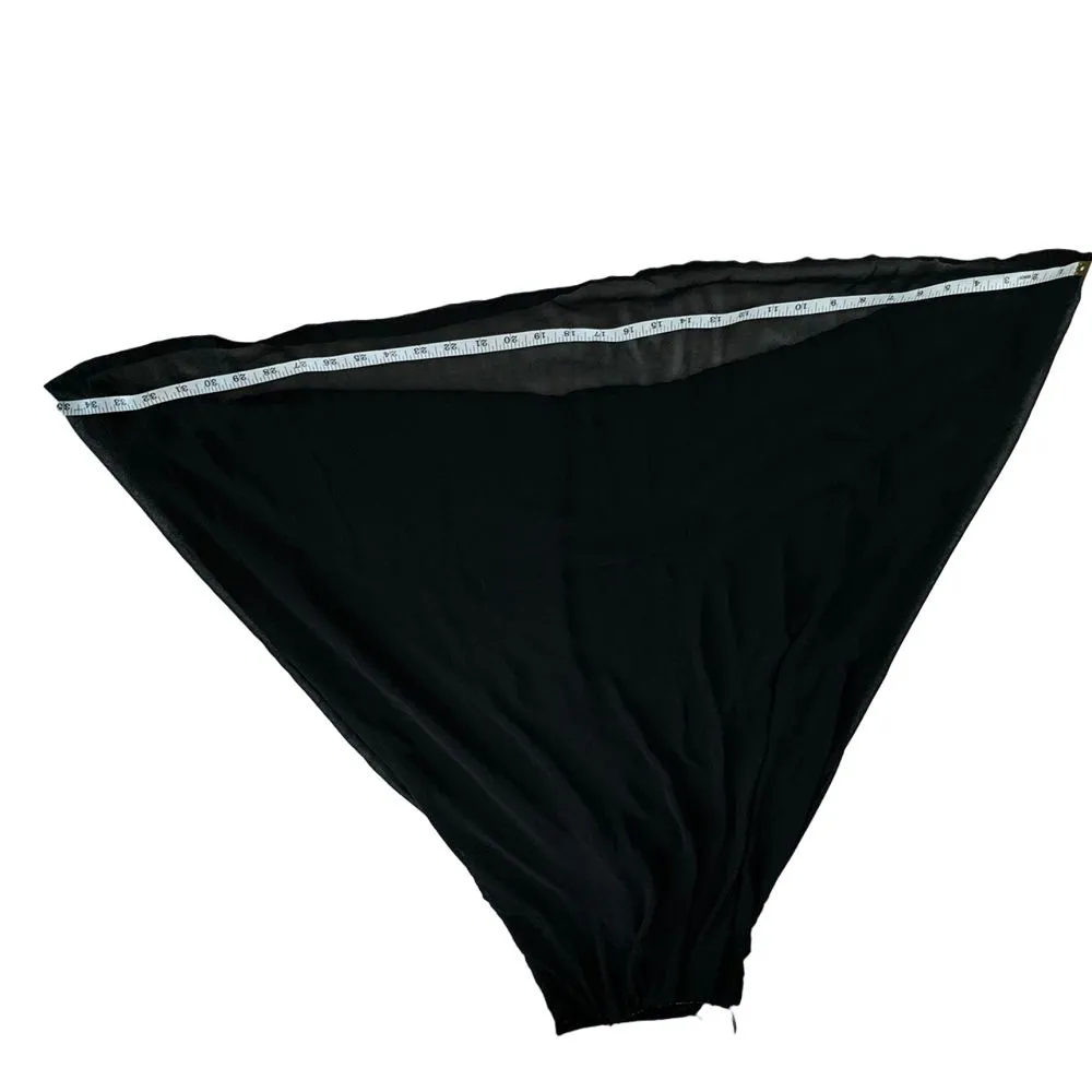 Love Culture Maxi Dress Womens Size M Black Gold Braided Straps Semi‎ Sheer Goth - Image 9