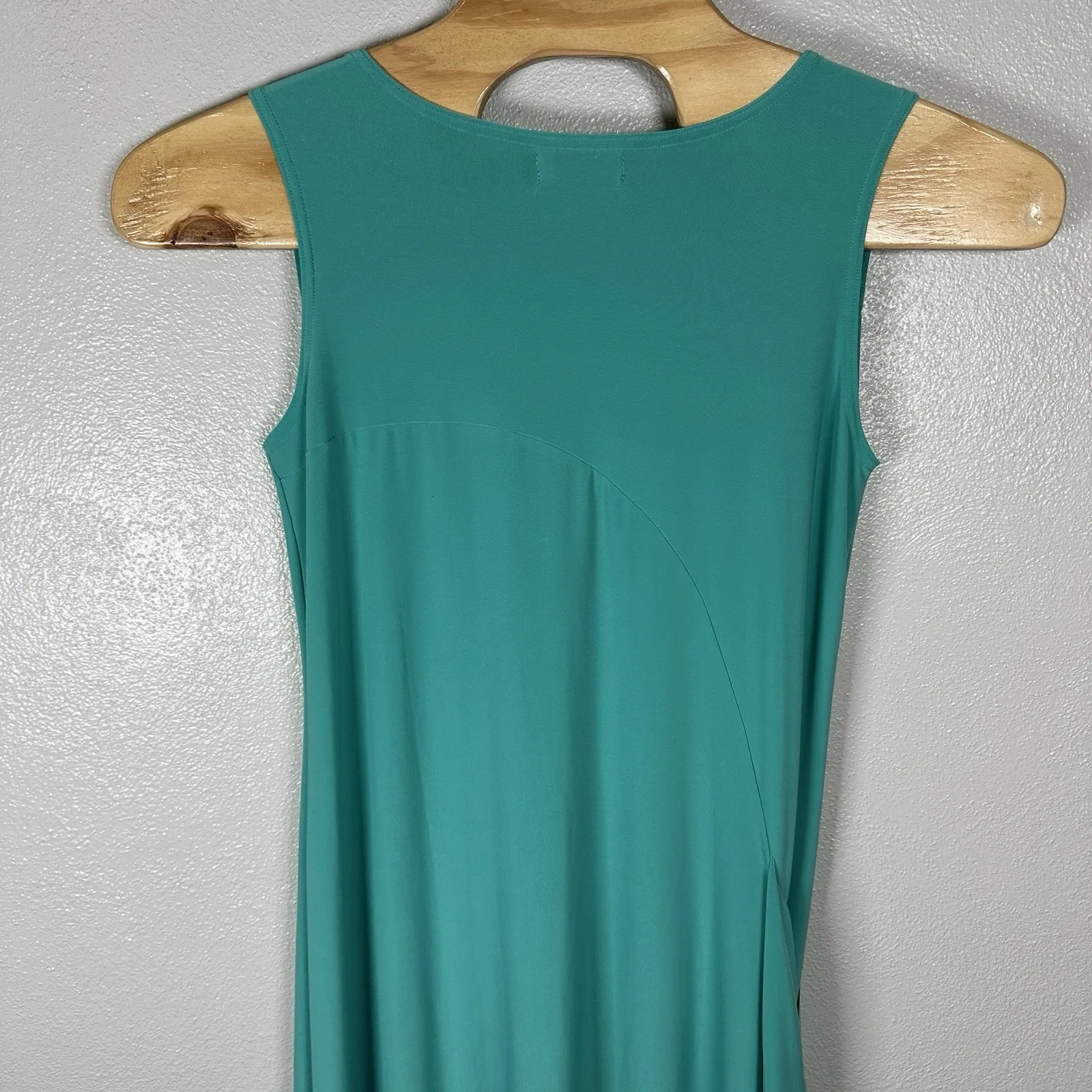 Sympli Dress Womens 12 Turquoise Green Sleeveless Midi Maxi Draping Lagenlook - Image 5