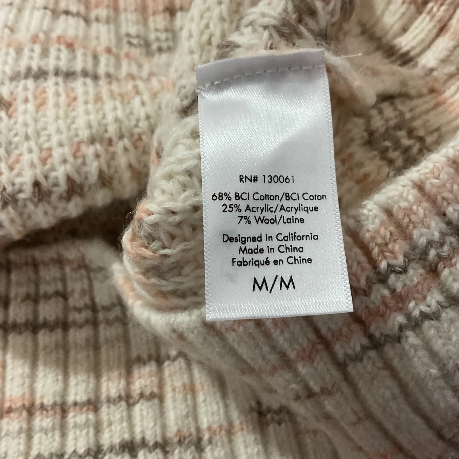 L Space Layla Solstice Space Dye Collared V Neck Sweater M - Image 4