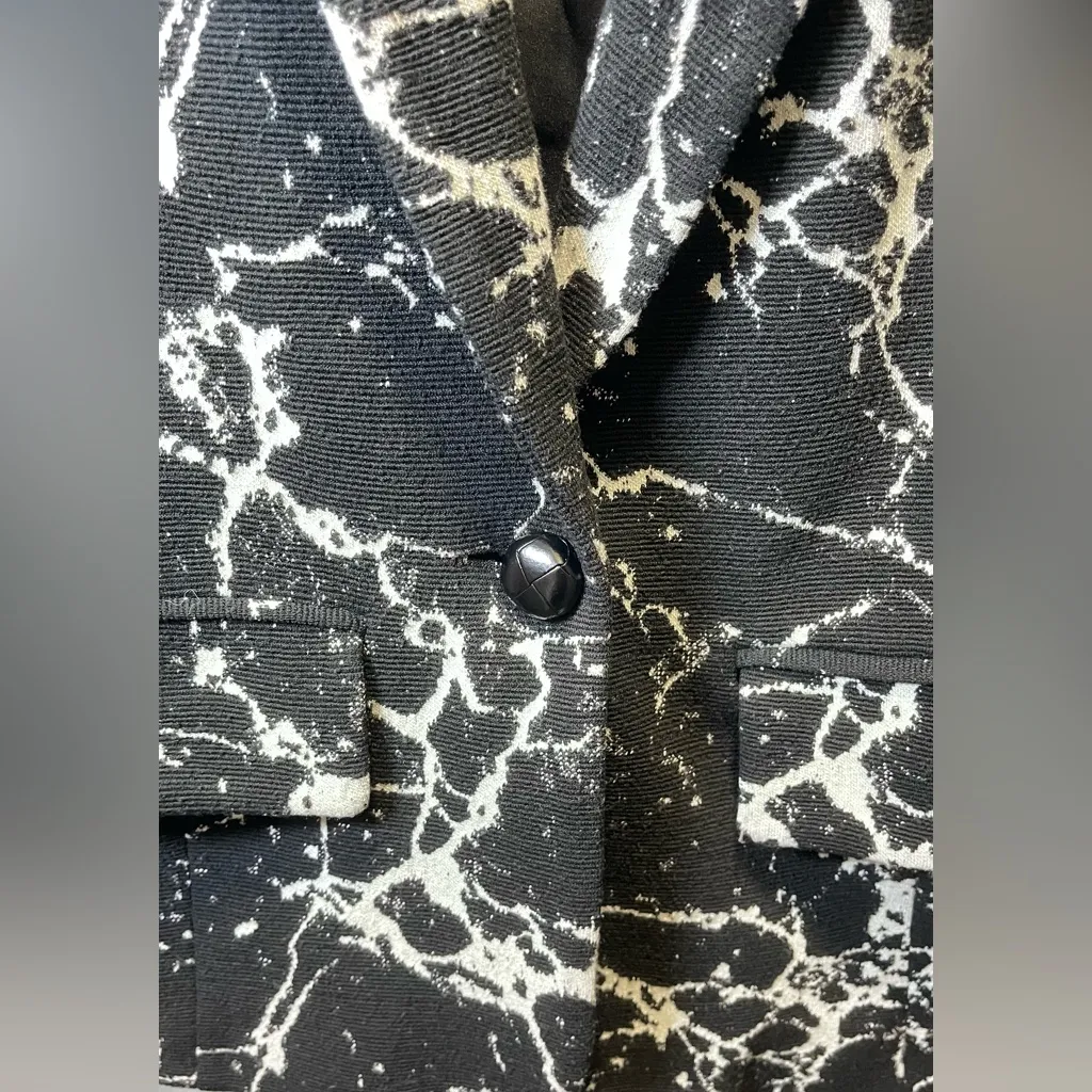 Yoana Baraschi Women's Marled Black White Future Perfect Stretch Blazer Size 2 - Image 3
