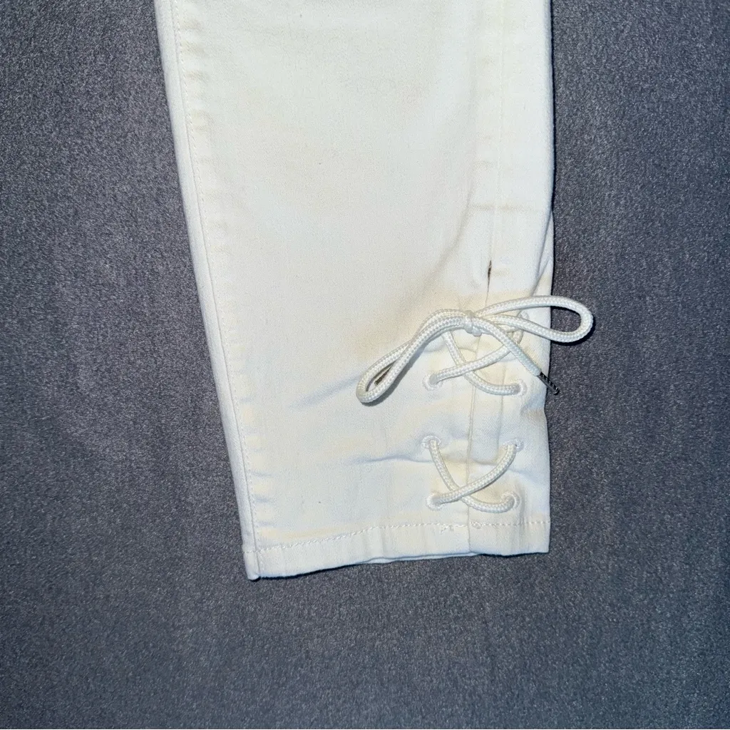 Pilcro and the Letterpress White Ankle‎ Jeans with Lace-Up Detail size 27 - Image 3