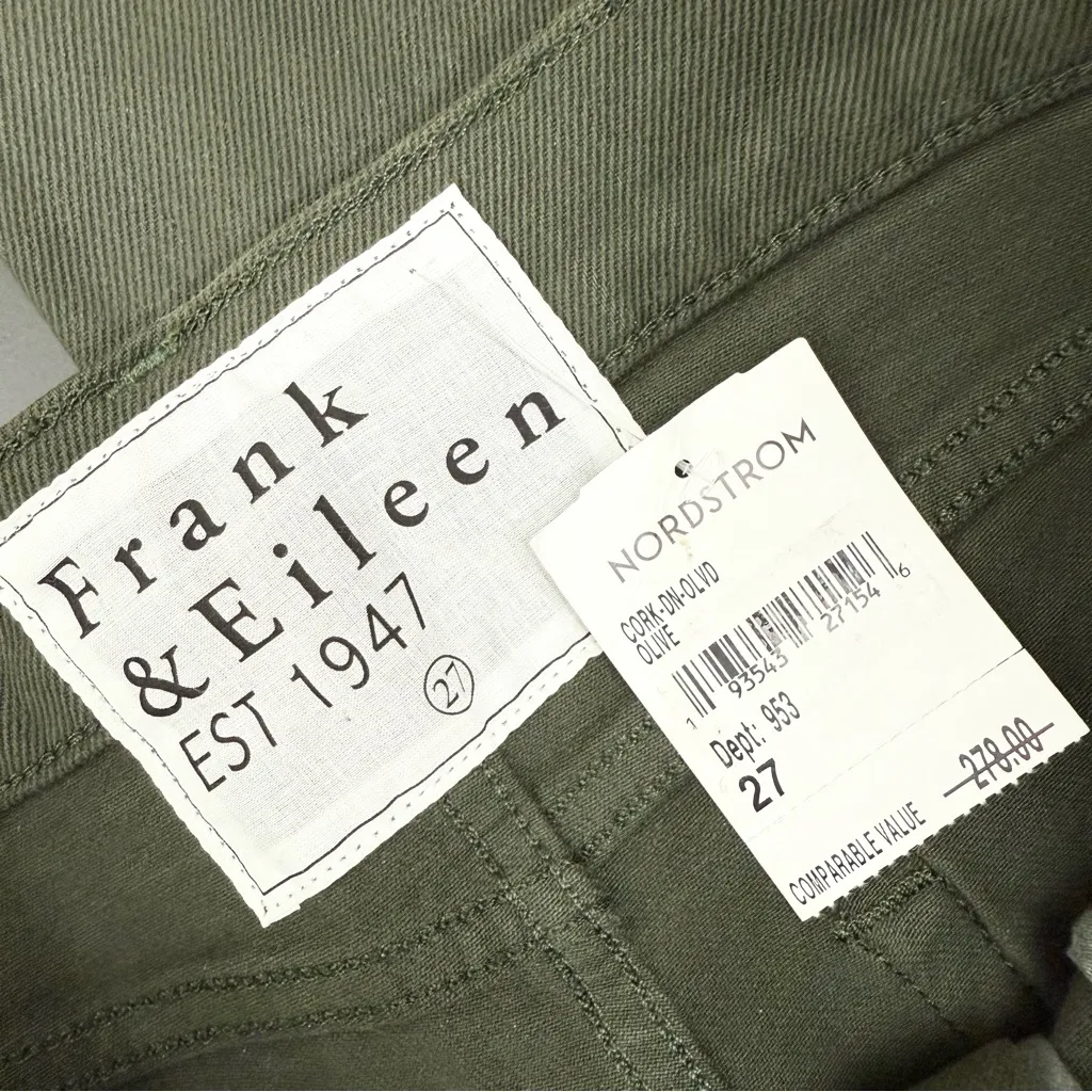 Frank & Eileen Everyday Jeans Olive Green Sz 27 NWT - Image 9