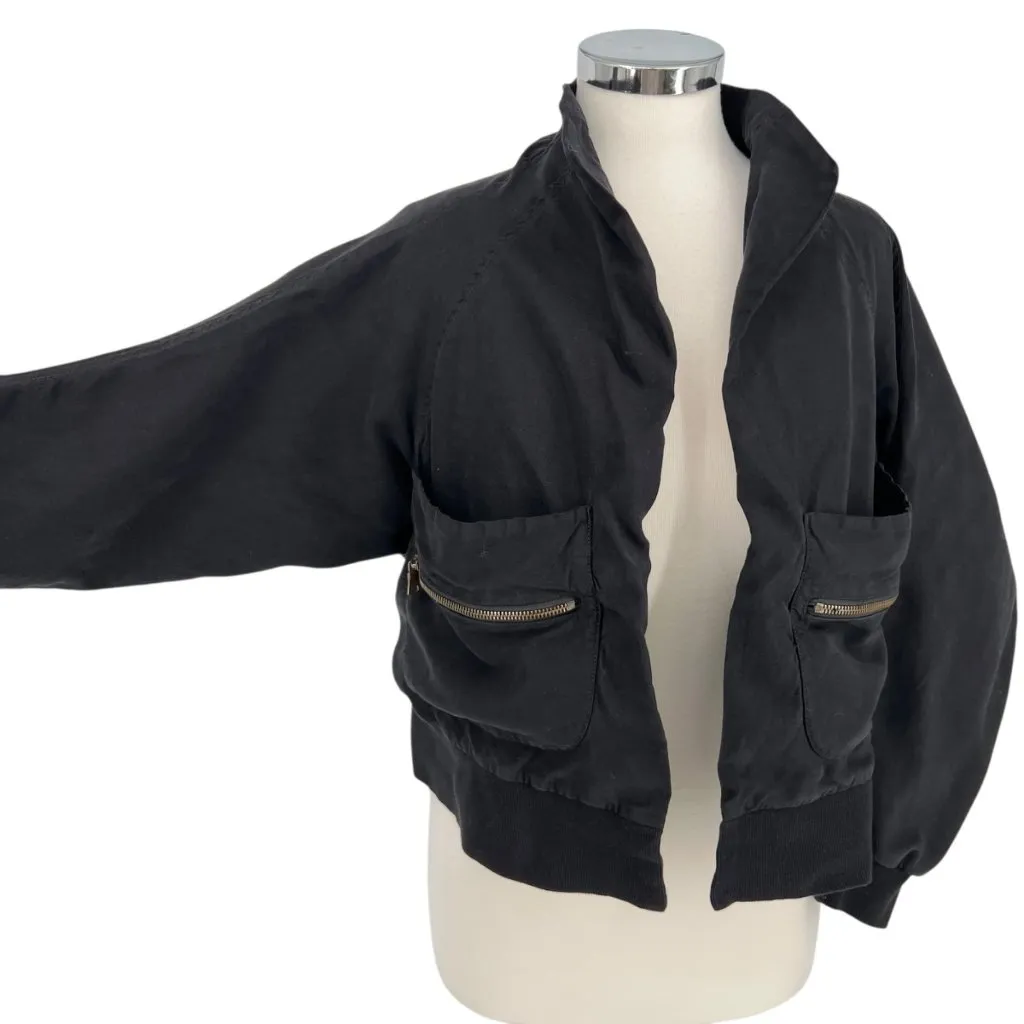 Young Fabulous & Broke Fara Convertible Cropped Utility Jacket Black Size Small - Image 4