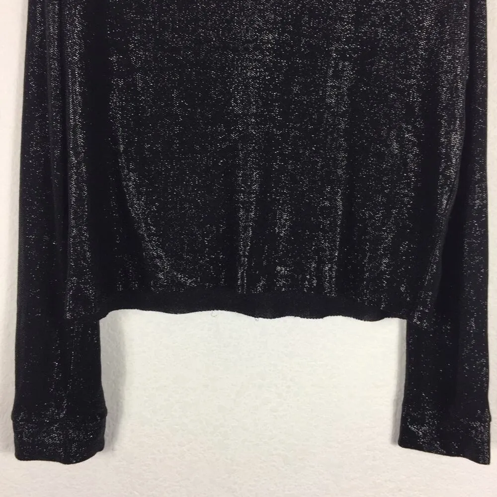 RTA Emmett Black Metallic Blouse XS Long Sleeve Lightweight Top Whimsigoth - Image 8