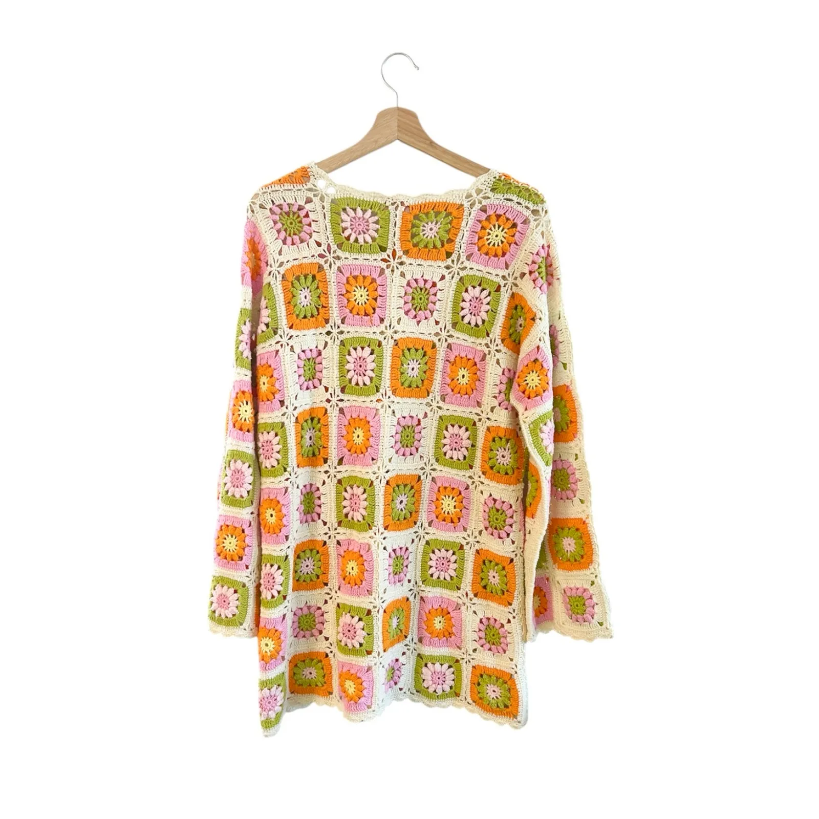 Show Me Your Mumu Mamacita Coverup in Tutti Fruit Crochet Granny Square Floral S - Image 5