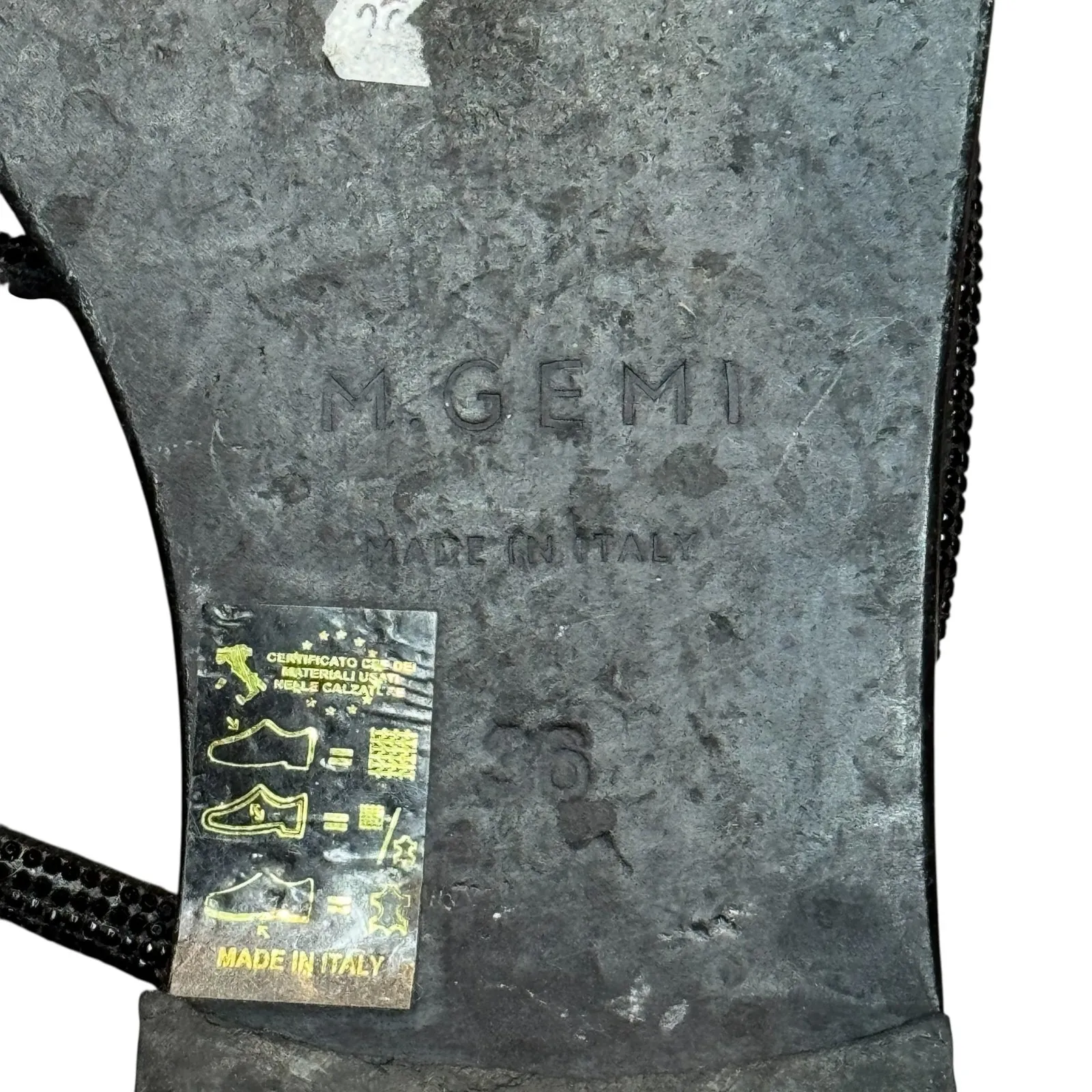 M.Gemi Shoes Womens Size 36 Leather‎ Strappy Slide Sandals Made In Italy Chic Black - Image 7