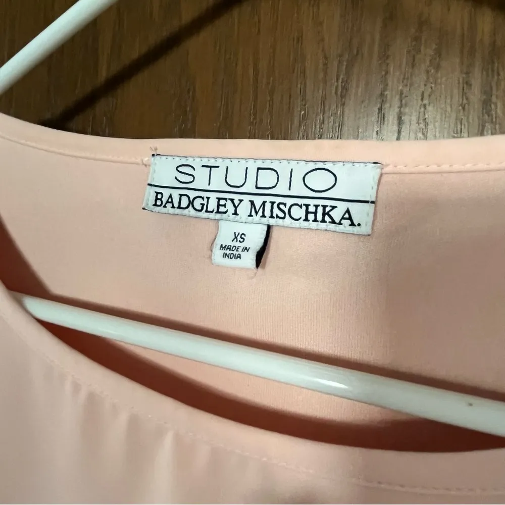 Badgley Mischka  Studio Line Peachy Pink Color Top Ruffled Sleeve - Image 4