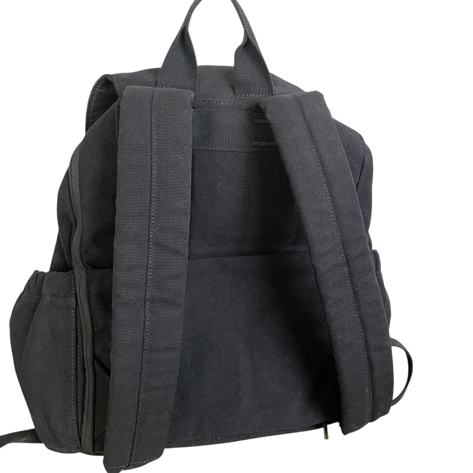 Beis The Rucksack Backpack Black Womens Canvas Pockets Shoulder Straps EUC - Image 3