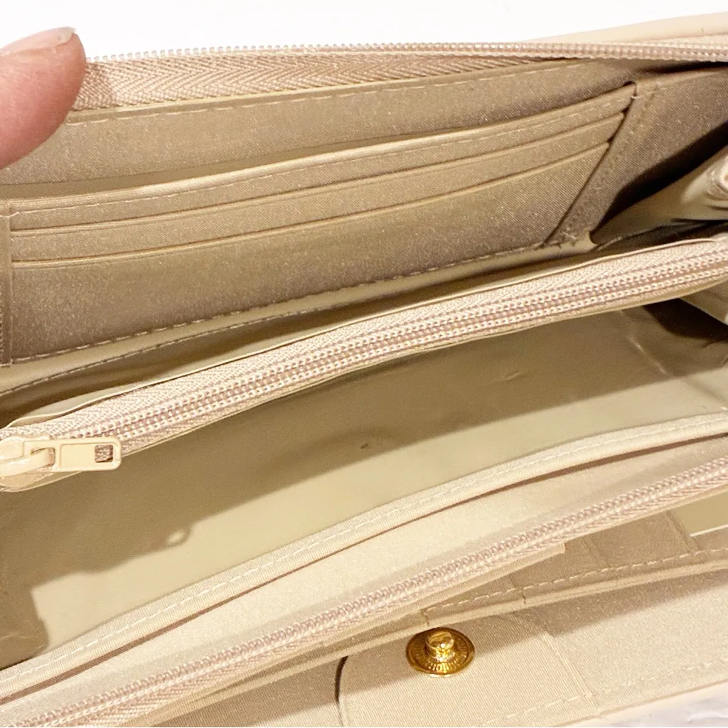 Buxton Snake Print Full Zip Long Wallet Multi Card Checkbook NEW Brown - Image 3