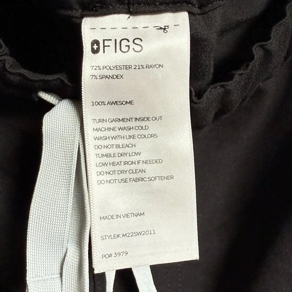 Figs Technical Collection Slim Fit Black Scrub Pants - Size L - Image 4