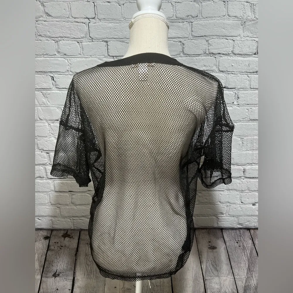 Forever 21 black mesh top medium - Image 4