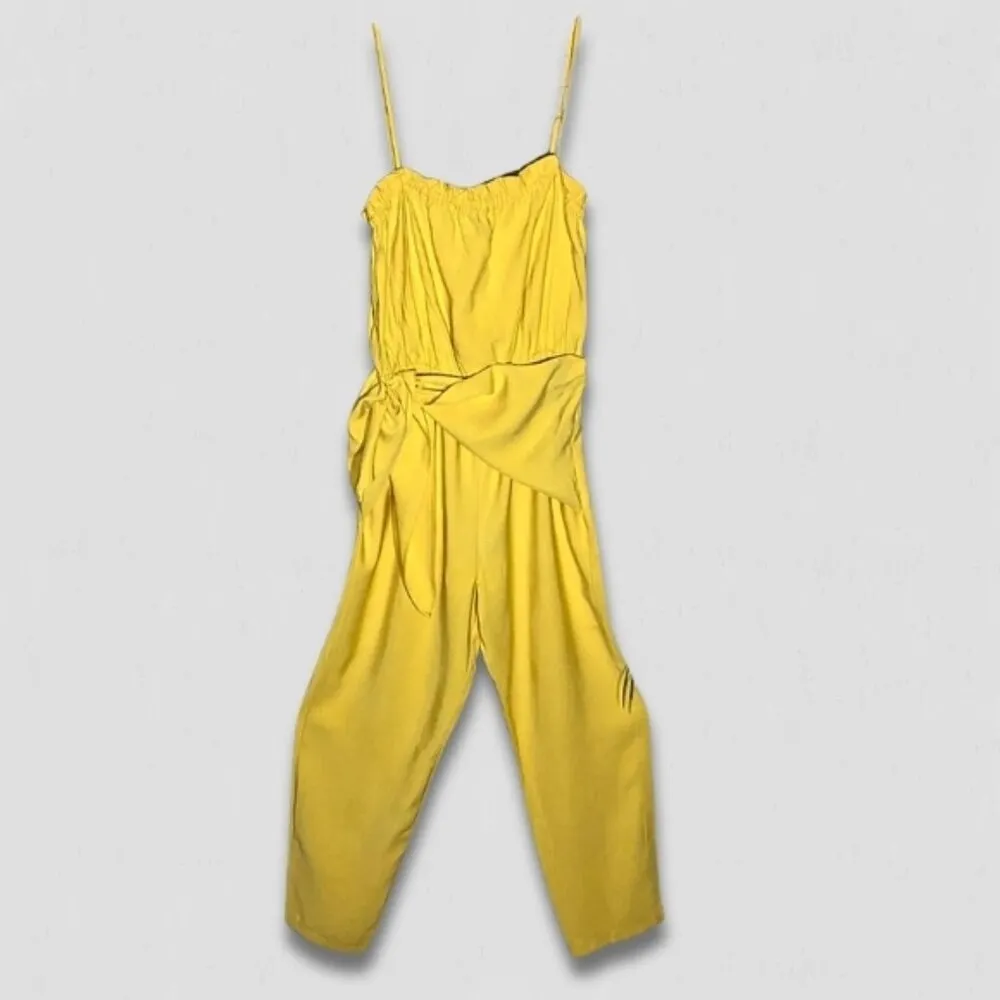 BCBGeneration  Yellow Strapless Jumpsuit Rayon Blend - Small - Image 3
