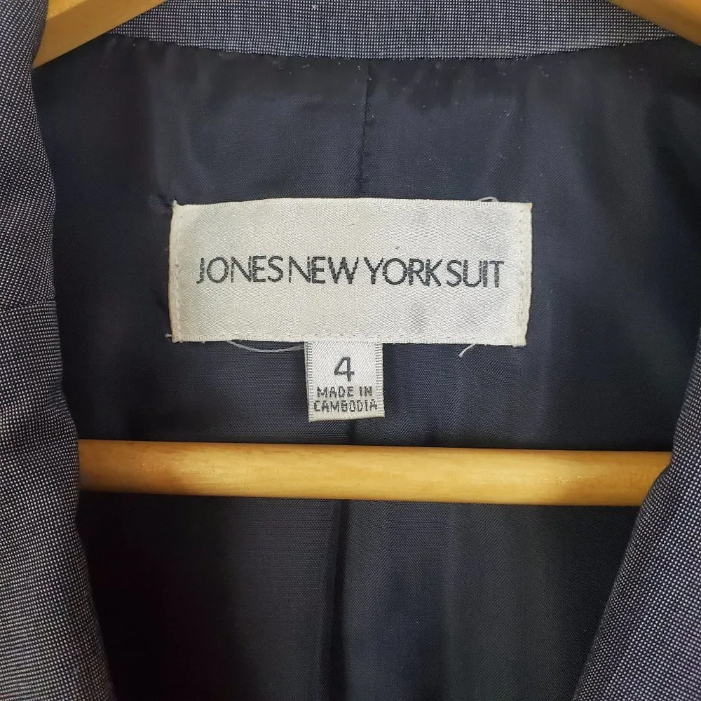 Jones New York Suit Size 4 Gray Pant & Blazer Straight Leg - Image 6