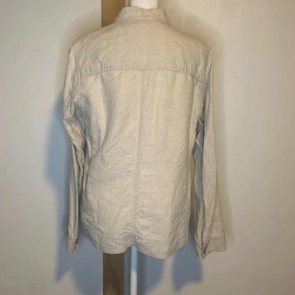 Sigrid Olsen SOBlue beige linen jacket size S - Image 4