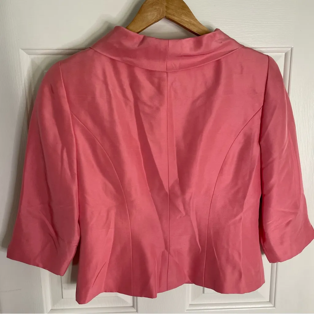 Vintage y2k Talbots Pink Silk Blazer and Knee Length Pencil Skirt Set Size 4 - Image 7