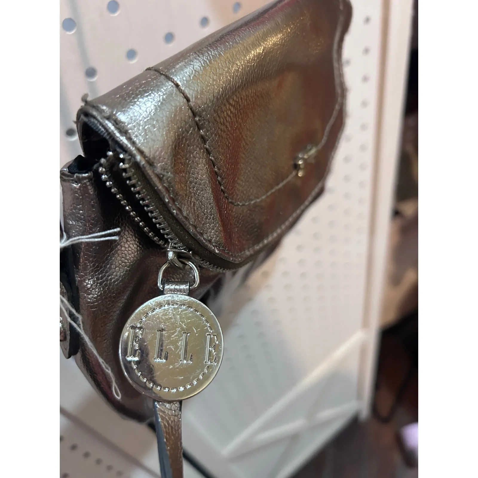 ELLE Bronze Metallic Crossbody Bag Purse Handbag‎ Small Designer - Image 3