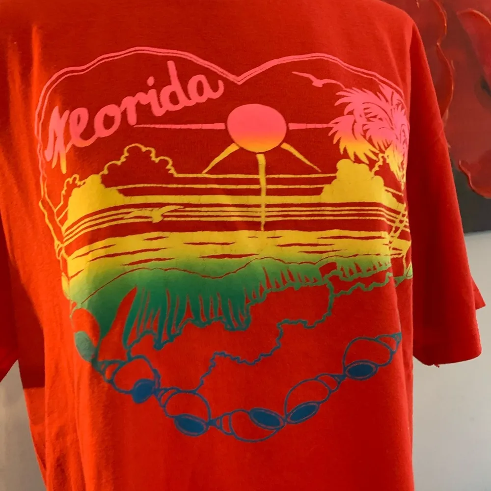 Vintage Red Florida T Shirt Adult Womens L Large Tee Hef - Image 2