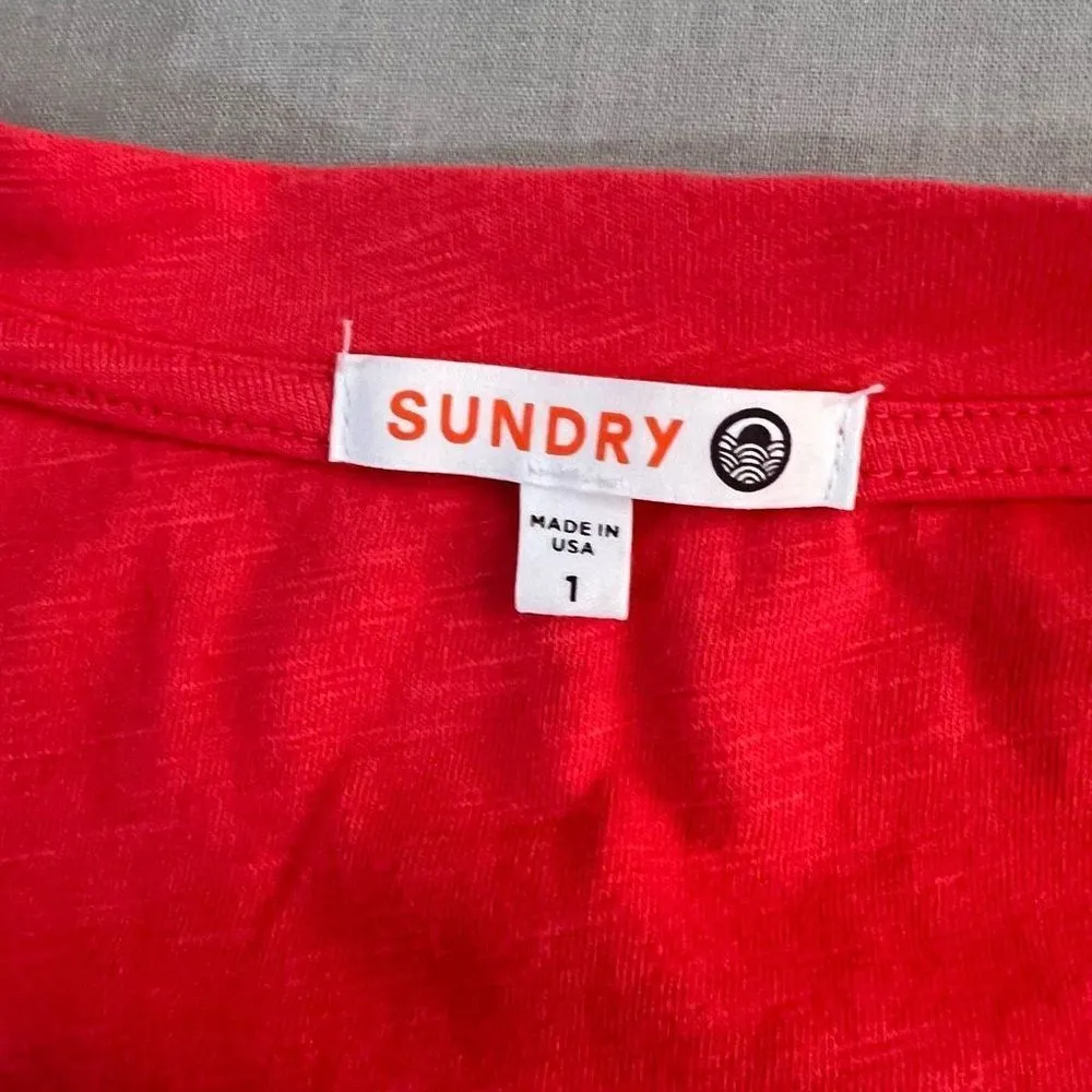 Sundry long sleeve orange ruched v neck bodycon mini dress size 1 or small - Image 10