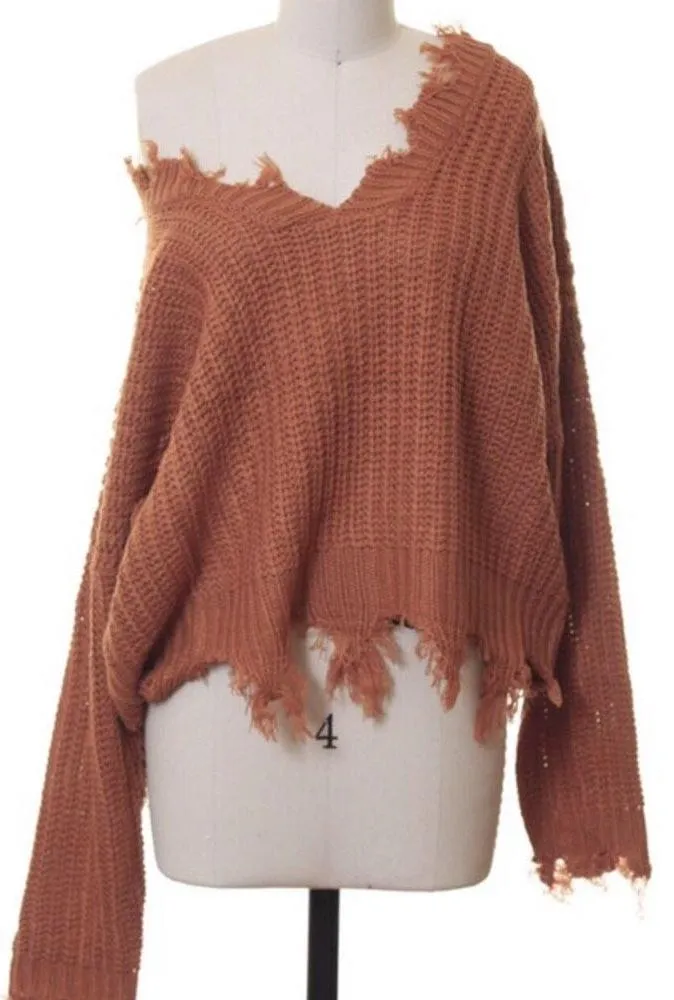 Boutique Distressed Sweater S/M - Image 3