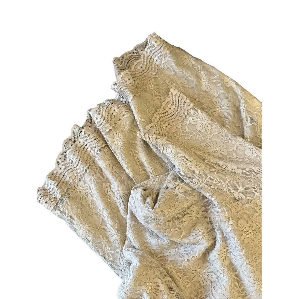 Downeast Womens Tan Motif Embellished Lacey Scoop Neck Midi Dress sz XL Feminine - Image 5