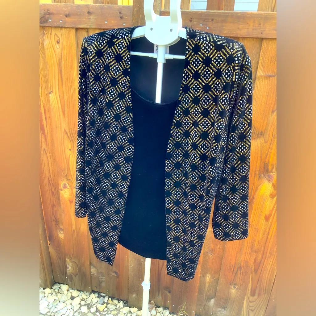 Dressy velvet suit jacket 🌹 Gold Size XL - Image 2