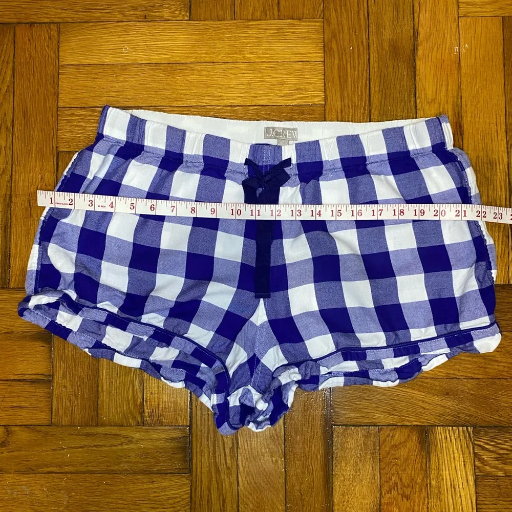 J.CREW Women's Pajama Short Size L Blue, Brushed Twill - Image 2