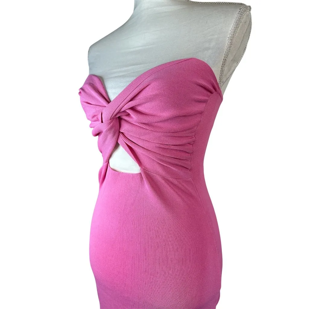 SNDYS Maia Dress in Pink Medium New Womens Strapless Knit Midi - Image 5