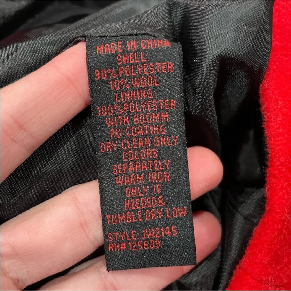 Yoki Red Multi Double Breasted Peacoat - Image 8