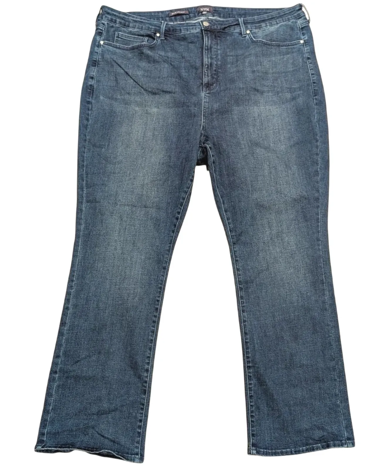 NYDJ Plus 24W 24 Billie Mini Boot Jeans Faded Denim Stretch Pants 3X - Image 1