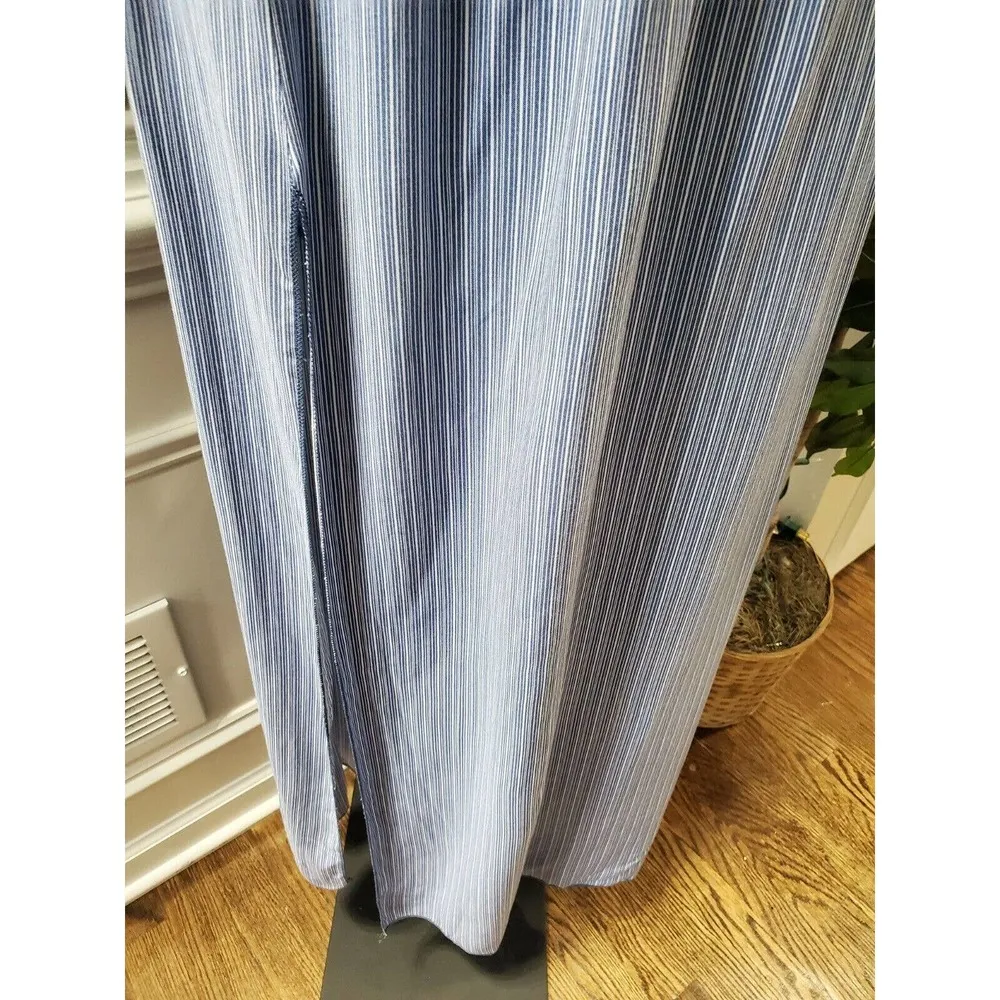 Boutique Lula & Lala Women's Blue Rayon Long Sleeve Scoop Neck Maxi Dress Size M Size M - Image 5