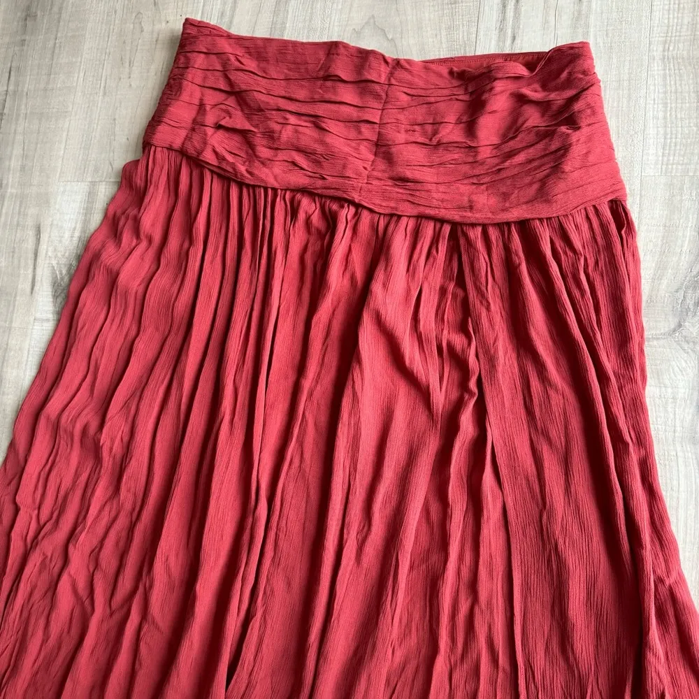 GarnerStyle X FTF Jada Ruched Maxi Skirt Sz 2X High Slit Rust Orange - Image 8