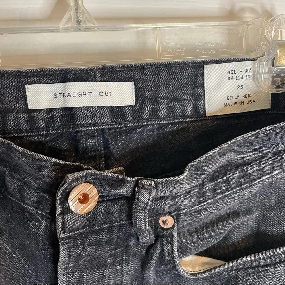 Billy Reid Black Straight Cut Straight Leg Button Fly Jeans Size 26 retro - Image 4
