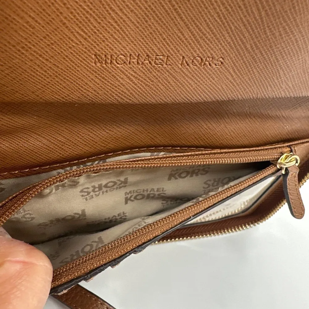 MICHAEL KORS Brown Wallet with Phone Holder - Image 8