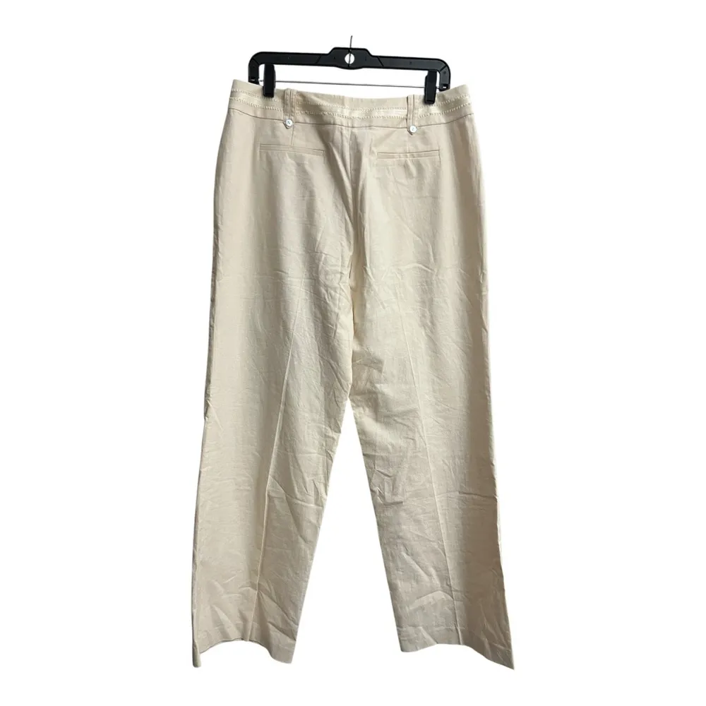 Reba Women's Cream Wide Leg Pants Size 12 - Image 2