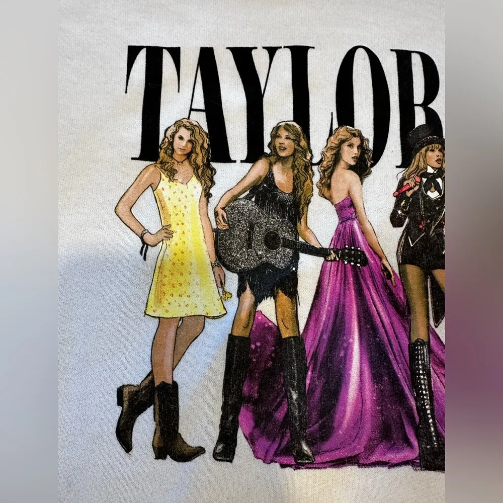 Taylor Swift White Crewneck Eras Tour Midnights Adult XL Long Sleeve Official. - Image 3