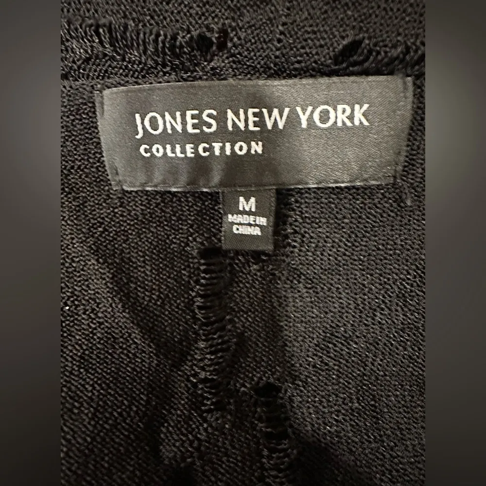Jones New York Collection black  Women's Sheer Lace  Cardigan Top - Image 5