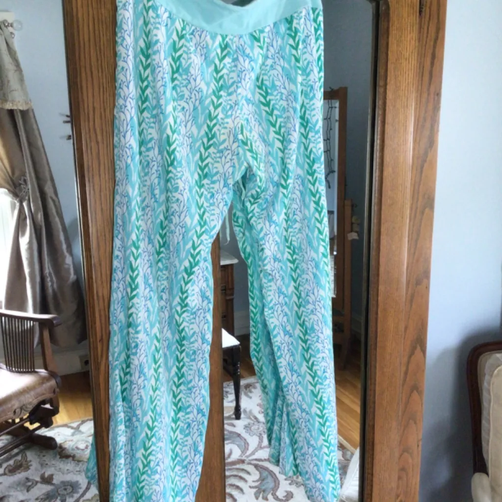 just be Wide Leg Drawstring Leaf Print in multi sz small - Image 3