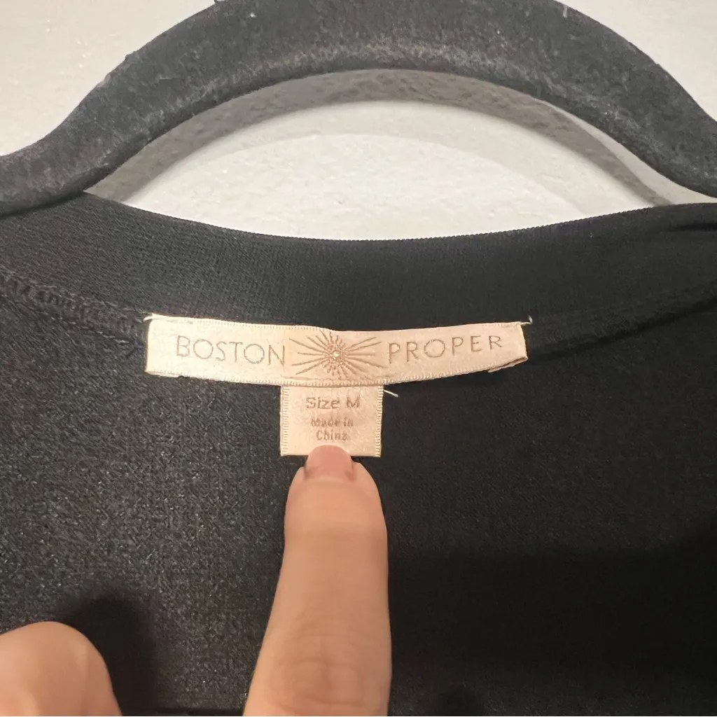 Boston Proper Blouse Square Neck 3/4 Sleeve Top Black Size Medium - Image 11