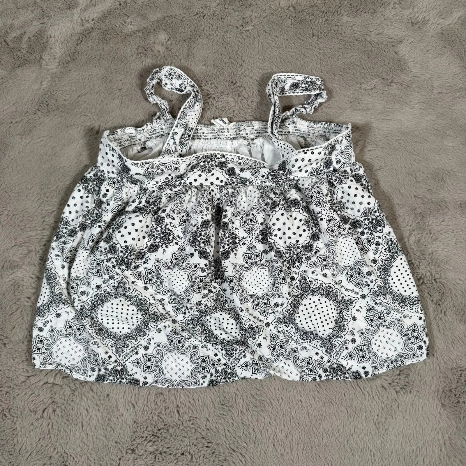 In Loom‎ Bandana Print Tank Top Smocked Sleeveless Casual Summer Fairy Y2K - Image 4