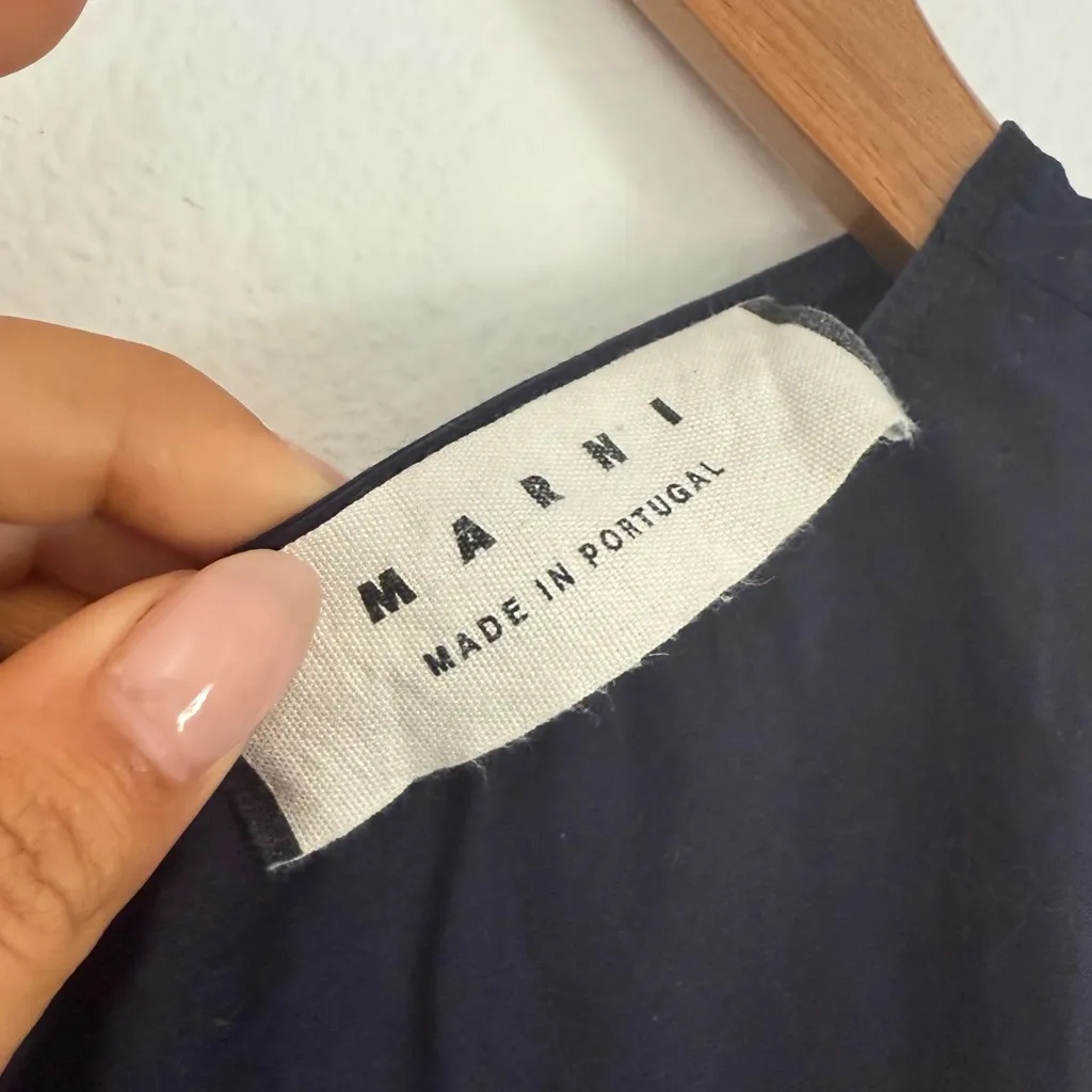 Marni cotton Navy Sleeveless Blouse Black Size 40 - Image 6