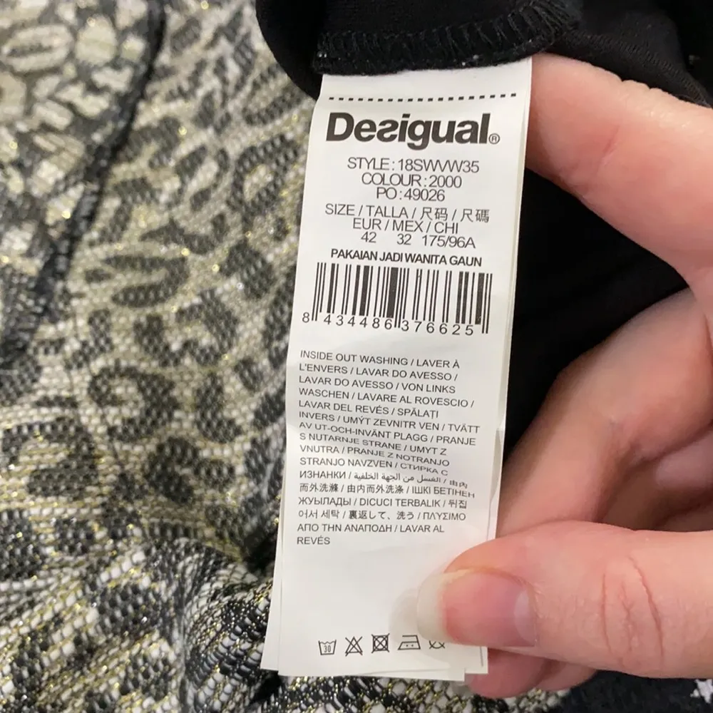 Desigual Heli leopard print metallized  sleeveless dress sz L - Image 14