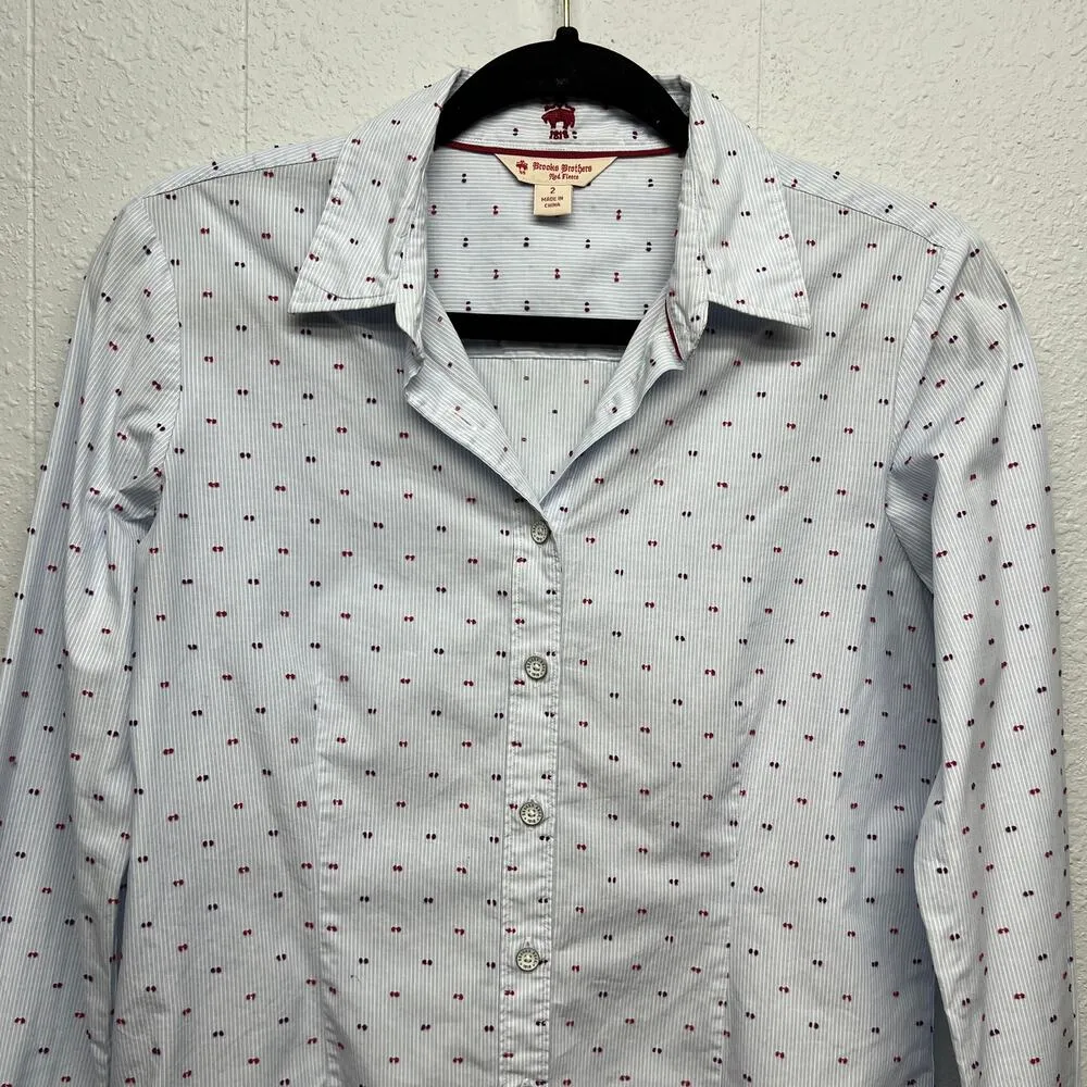 Brooks Brothers Dotted Fabric Shirt 2 Office Career Formal Quiet Luxury Capsule - Image 3