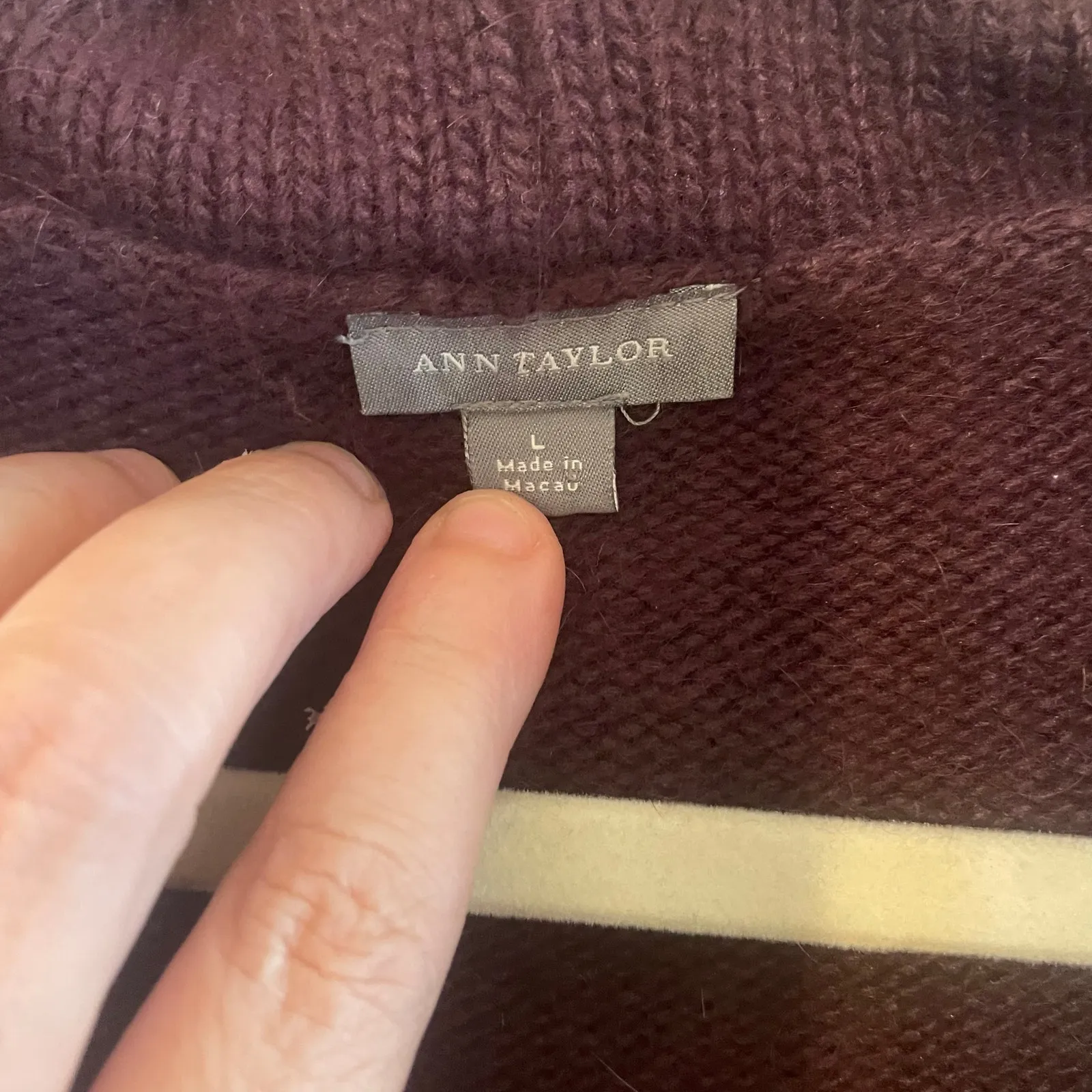 Ann Taylor Angora Lambswool Cardigan Sweater size Large - Image 3