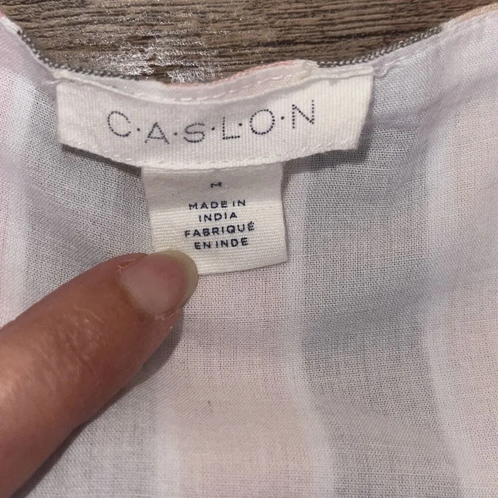 Caslon Womens Striped Square Neck Linen Blend Maxi Dress Pink Cabana Medium NWT - Image 10