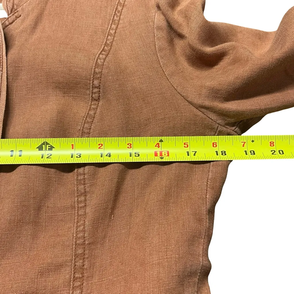 Da Nang Womens Handpainted Military Jacket Size S Floral Hand Painted Utility Orange - Image 5